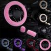 Universal Steering-wheel Plush Car Steering Wheel Covers Winter Faux Fur Hand Brake&Gear Cover 3 Pcs/ Set Car