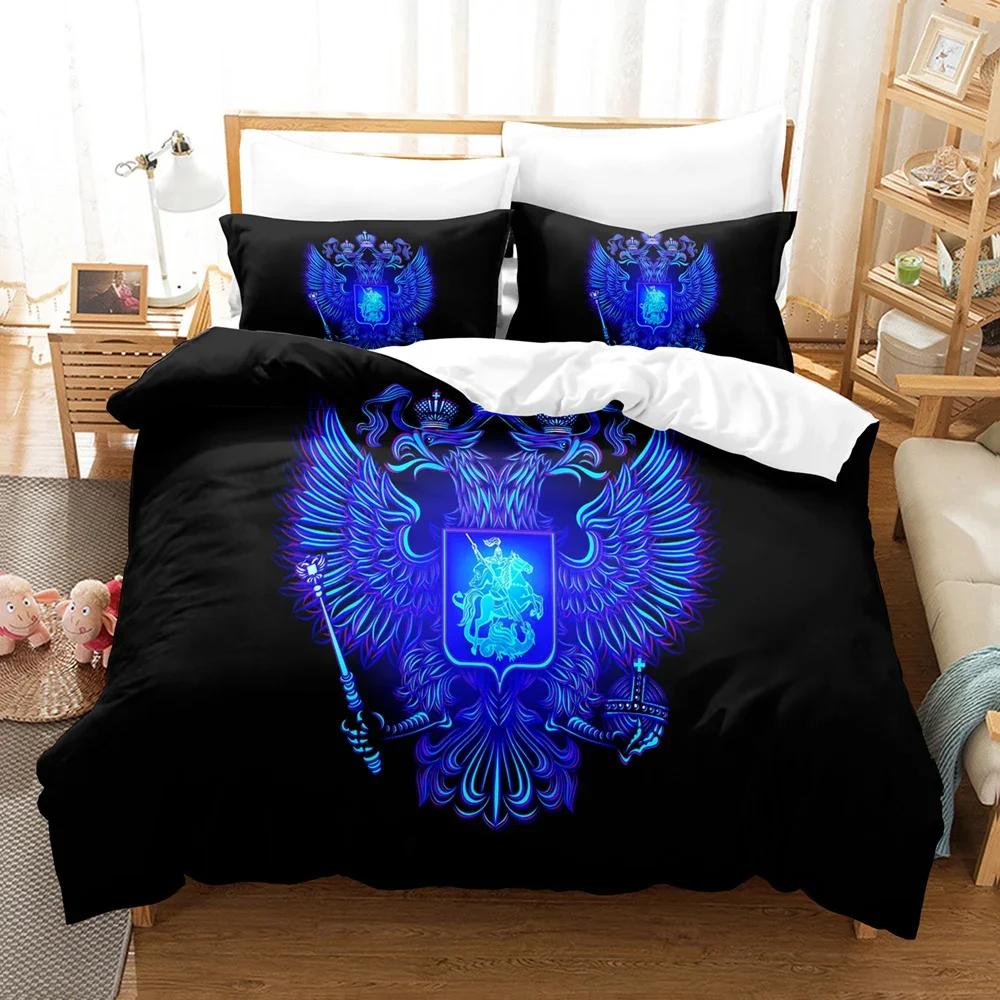 3D Russian Flag Bedding Set Single/Twin/Full/Queen/King Size Russian Theme Duvet Cover Set Teenager Bedroom Christmas Decor