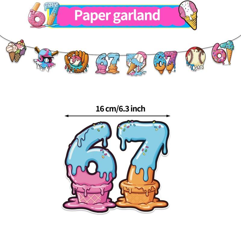 Lustiger Sechs Sieben 67 Geburtstagsballon 67 Motto Party Dekoration Babyparty Ballon Banner Geburtstagsparty Dekoration