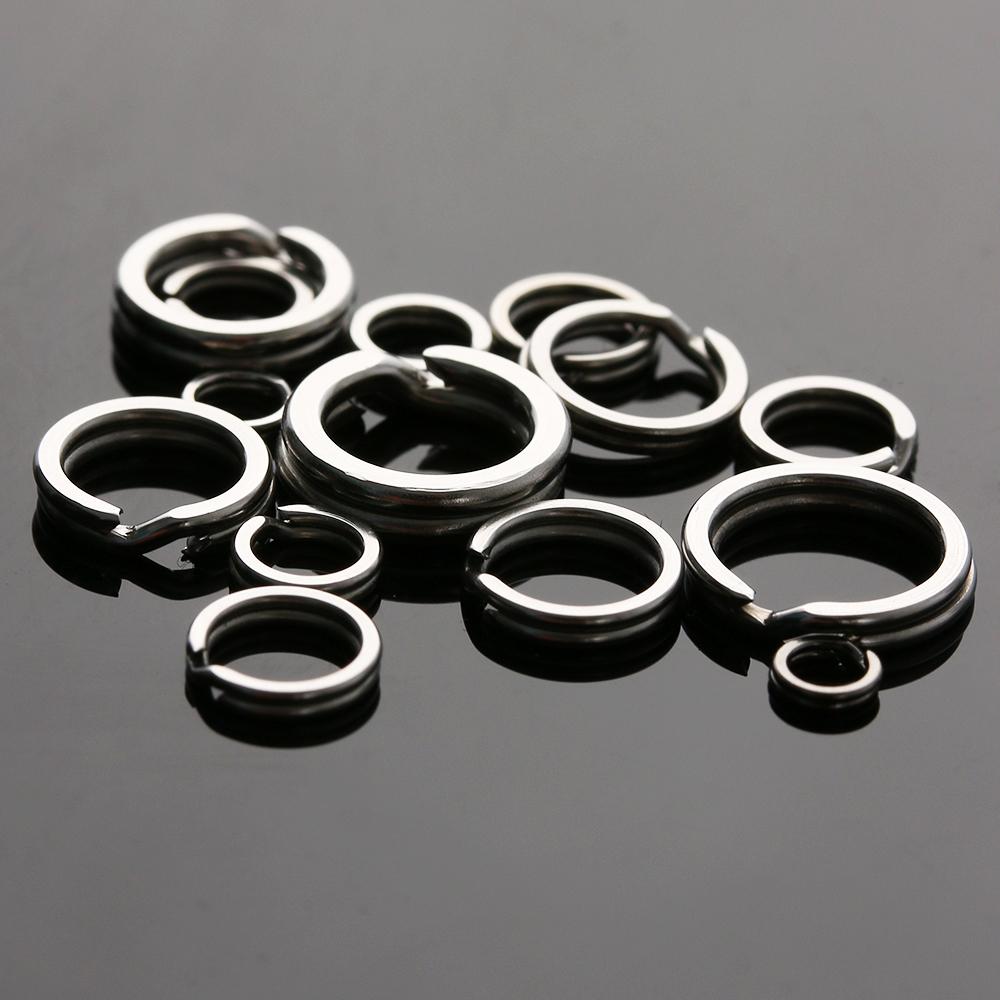 100PCS Lot High Quality Durable Fishing Split Rings Swivel Snap Stainless Steel Fish Connector