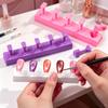 1 Set Non-Magnetic Fake Nail Holder Gel Polish Practice Display Stand Plastic Showing Shelf Nail Art Photography Tool