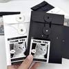 10Pcs Korean Y2Y Black White Winding Kraft Paper Bag Kpop Photo 3-inch Card Postcard DIY Packing File Bag Girl Sell Card Pocket
