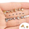 Stainless Steel Zircon Geometric Heart Cartilage Stud Earrings