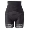 High Waist Cross Compression Tummy Control Shorts With Lace Trim