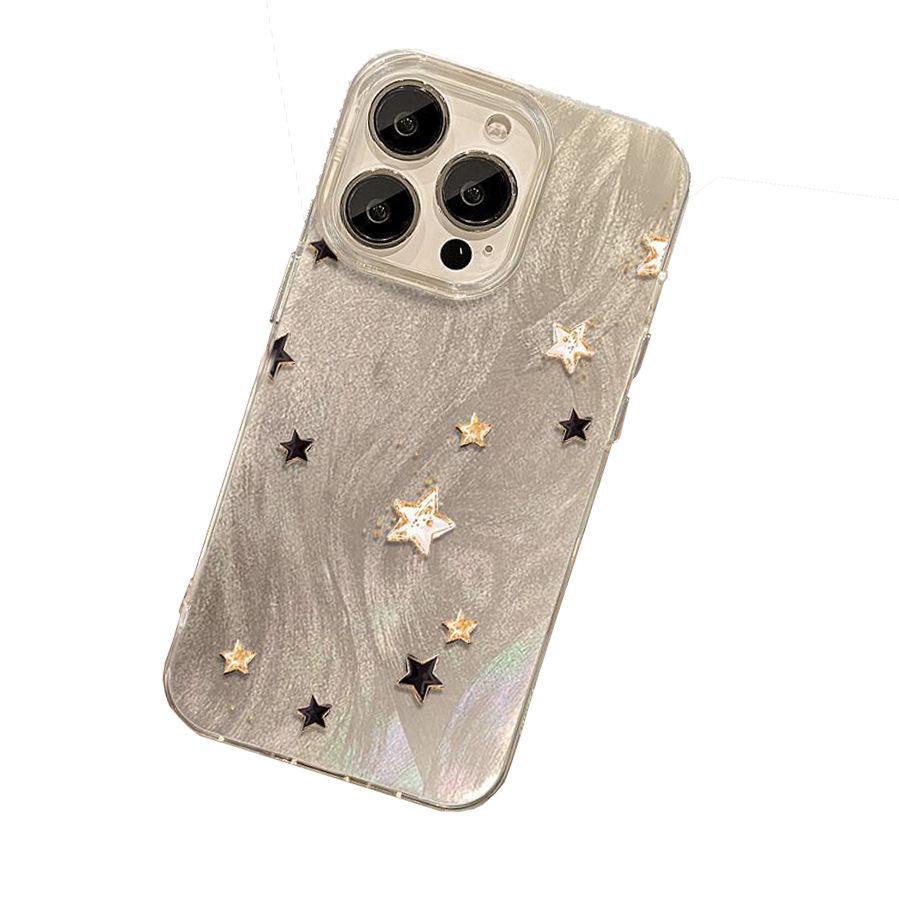 Compatible with Apple 17/15/14 Promax & iPhone 16/12, Minimalist Star Protective Phone Case.