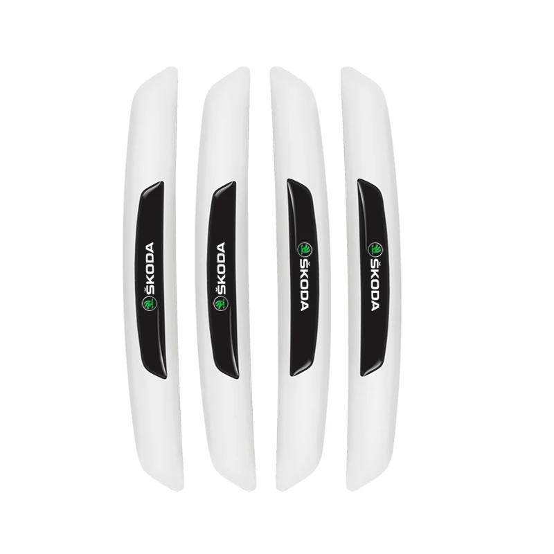 Autocollant de Voiture 4 Pièces Bande Anti-Collision en Caoutchouc Autocollants Protecteurs de Porte de Voiture Rétroviseur Pour Skoda Mk3 Yeti Kamiq Kodiaq Karoq O ulnm83