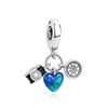 Original Copper Charms Camera Suitcase London Bus Love Beads Fit Brand Bracelets Necklaces Jewelry For Women