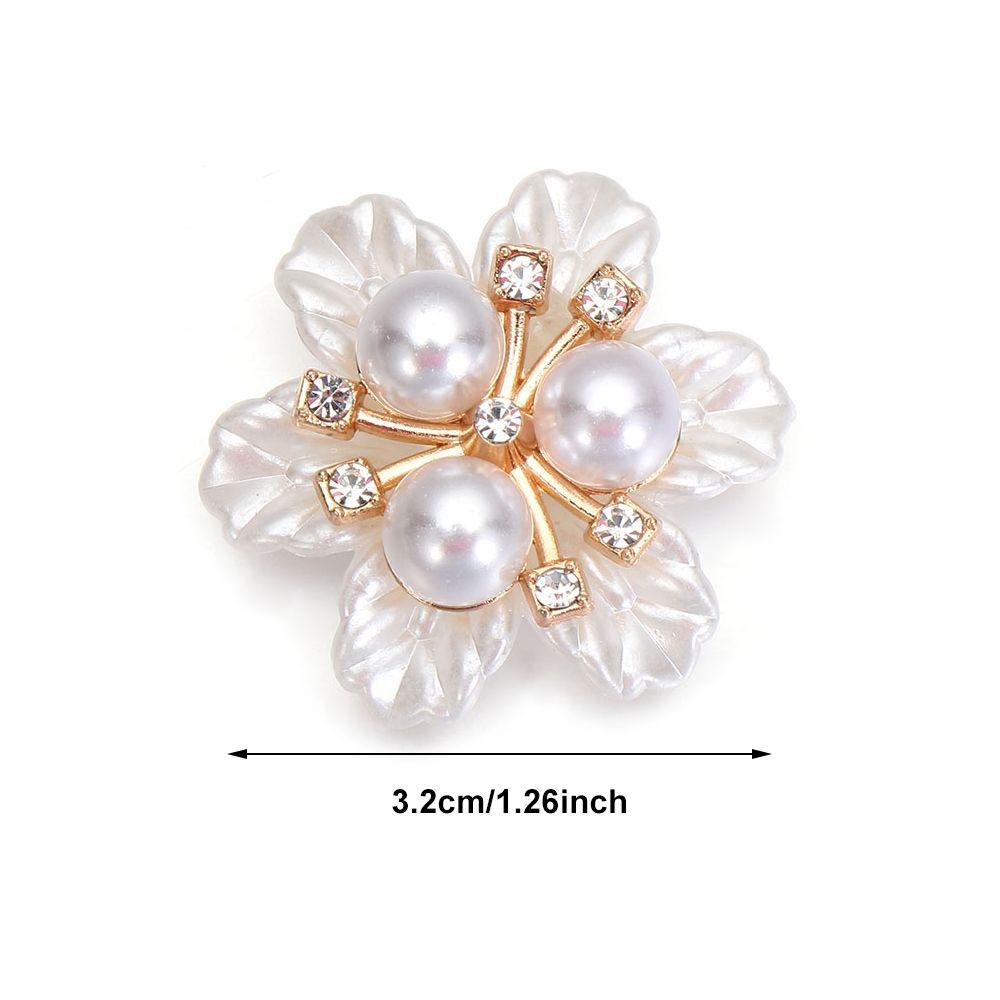 Apparel Sewing Flower-shaped Crystal Pearl Button Pearl Hairpins Headwear Clip Rhinestone Buttons