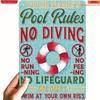 Customizable Pool Rules Metal Tin Sign 8x12in Personalized Outdoor Bar Wall Art