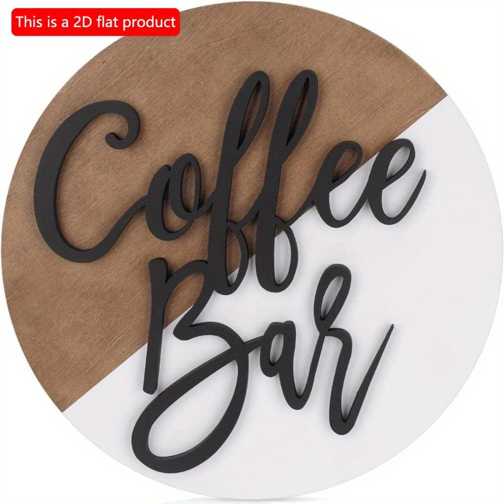 1pc 2d Flat Wood Coffee Signs Decor for Coffee Bar Wood Farmhouse Wall Sign - 20cm Decor for Kitchen Home Office Cafe Coffee Station Housewarming Gift