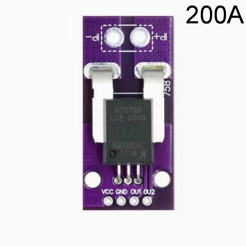 Acs758 Acs758Lcb-050B-Pff-T 50A/100A/200A Linear Hall Current Sensor Module Current Detection For Arduino Rc Model Connector