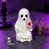 Personalized Holiday Ornaments 3D Printed Ghost Figurine with Wine Glass, Funny Halloween Desktop Dark Style Decorations Decor Statue, Novelty