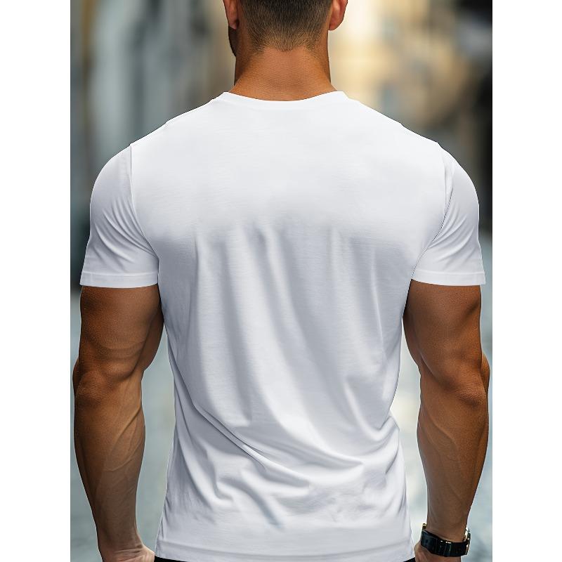 European Size PARIS Print Tee Shirt, Tees for Men, Casual Short Sleeve T-shirt for