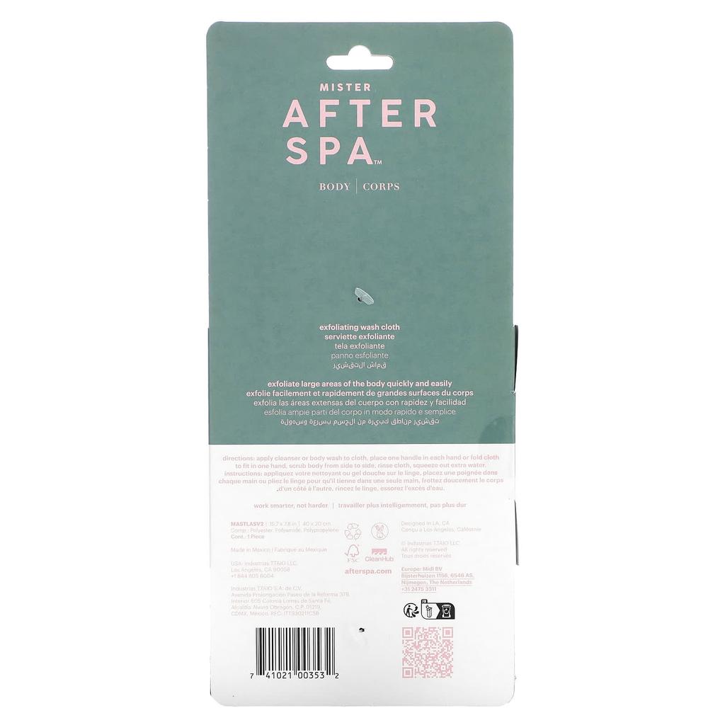AfterSpa, Exfoliating Wash Tissues, Black, 1 Tissue