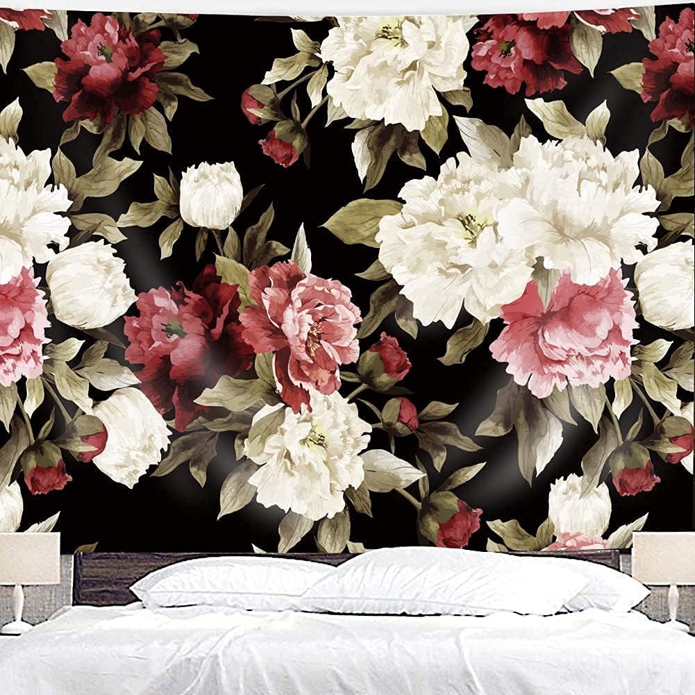 1Pcs Boho Floral Tapestry Wall Hanging Vibrant Multi-Color Fabric Blossom Tapestries for Home Bedroom, Living Room, and Office Decor