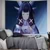 Genshin Impact Columbina Anime Tapestry Hippie Flower Wall Carpets Dorm Decor Cheap Hippie Wall Hanging
