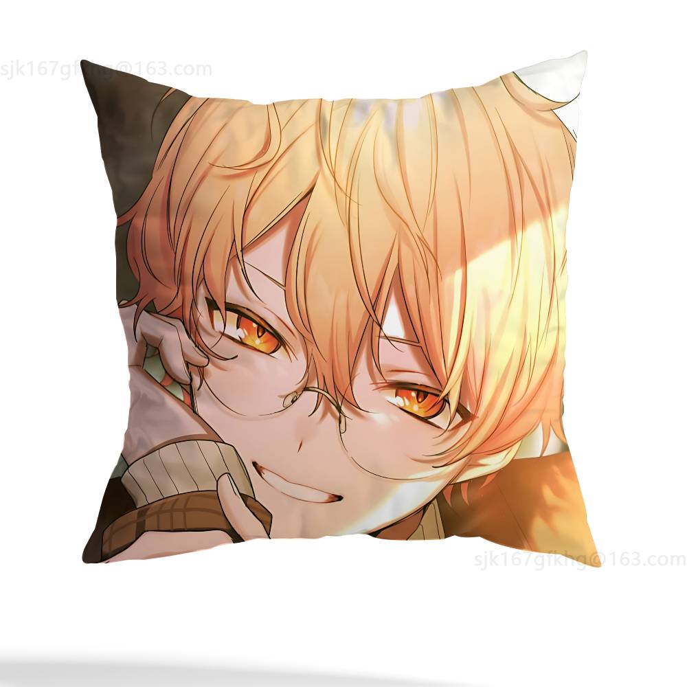 T-Tenma Tsukasa Pillow Case Anti-dustmite Pillowcase Invisible Zipper Silky Short Plush Sofa Cushion Cover