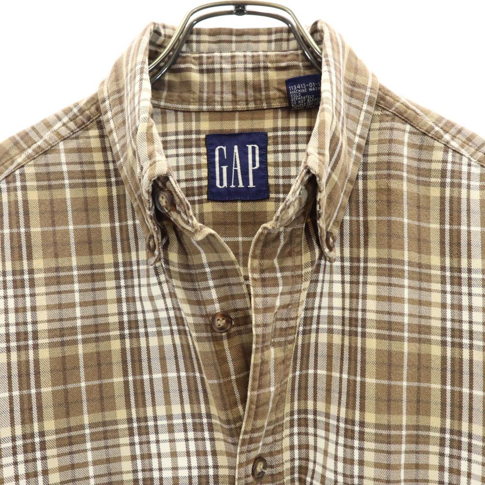 Gap 90s Old Check Pattern Long Sleeve Button Down Shirt S Brown Etc Men's Used