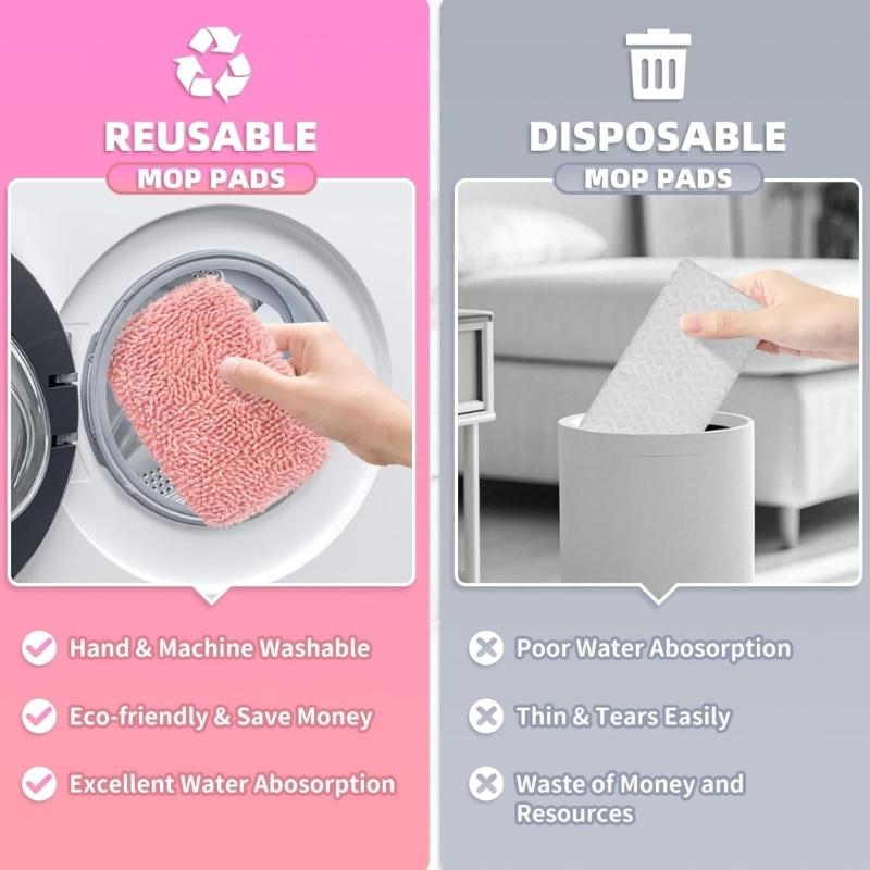 Machine Washable Microfiber Replacement Cleaning Sheets For Hard Grounds 4 Pack Durable Cleaning Cloths
