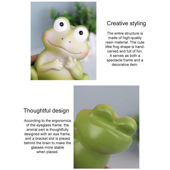 Frog Glasses Holder Eyeglass Display Stand Resin Animal Figurine Statue Desktop Decoration Sunglasses