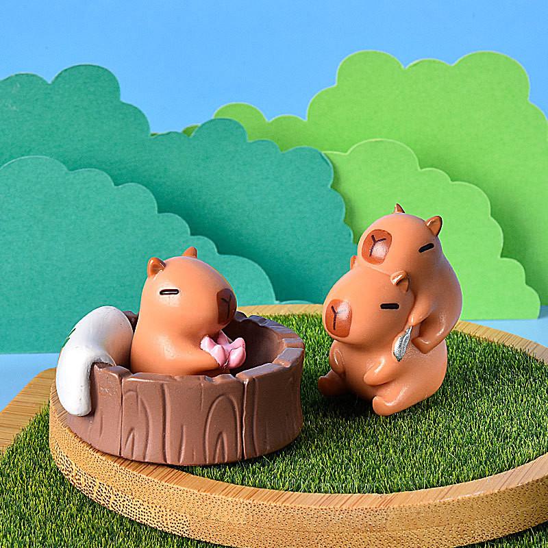 Entzückende Capybara Figur Harz Blind Box Desktop Deko Cartoon Stil