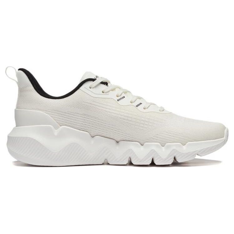 Li-Ning Chaussures de course basses dynamiques antidérapantes respirantes absorbant les chocs pour hommes baskets Blanc Noir ARST045-3