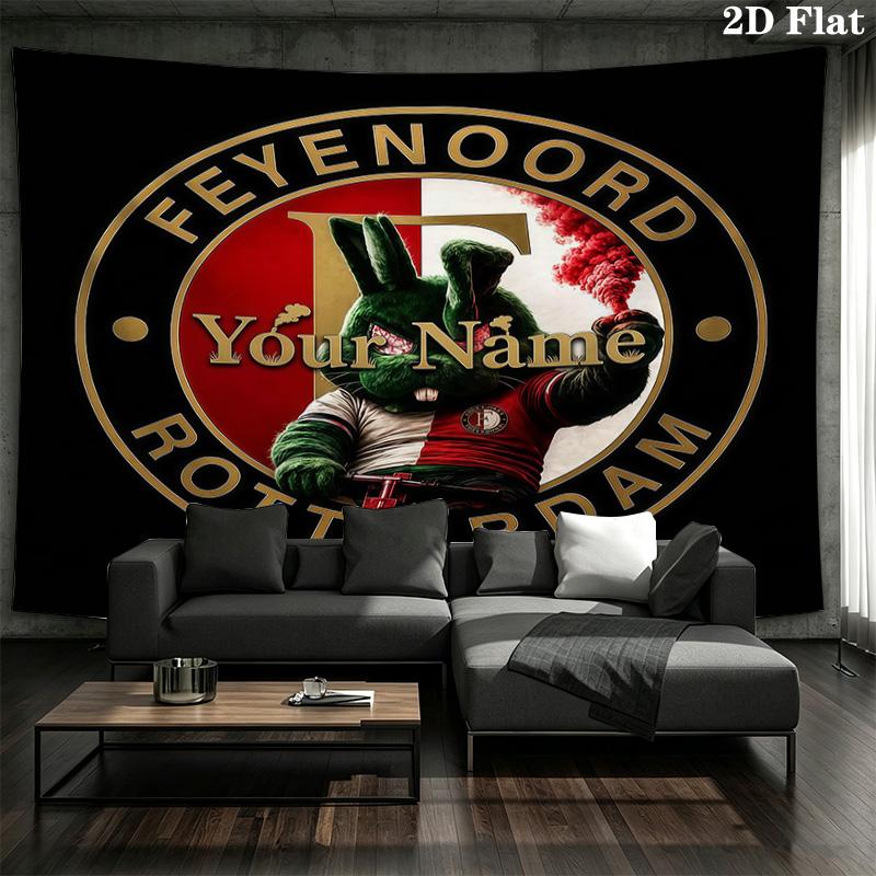 Feyenoord Custom Naam Wandkleed Esthetisch Wandkleed Bedrukt Stof Deken Decoratieve Wandkleden Voor Slaapkamer Woonkamer Huisdecoratie