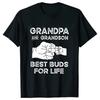 Herr T-shirts Morfar och Barnbarn Bästa Vänner för Livet T-shirt Toppar Morfar Barnbarn Matchande Kläder Skjortor för Män Pojkar#Färg