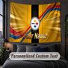 Custom Name Text Tapestry,Pittsburgh Steelers Decorative Wall Hanging, Background Tapestry For Home Bedroom