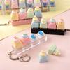 Cartoon Bread Keycap Fidget Keychain Finger Button Button Keycap Keychain Office Use