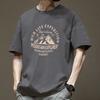 T-shirt oversize in cotone retrò americano da uomo 2024 - ampia, alla moda, a maniche corte, capo estivo essenziale