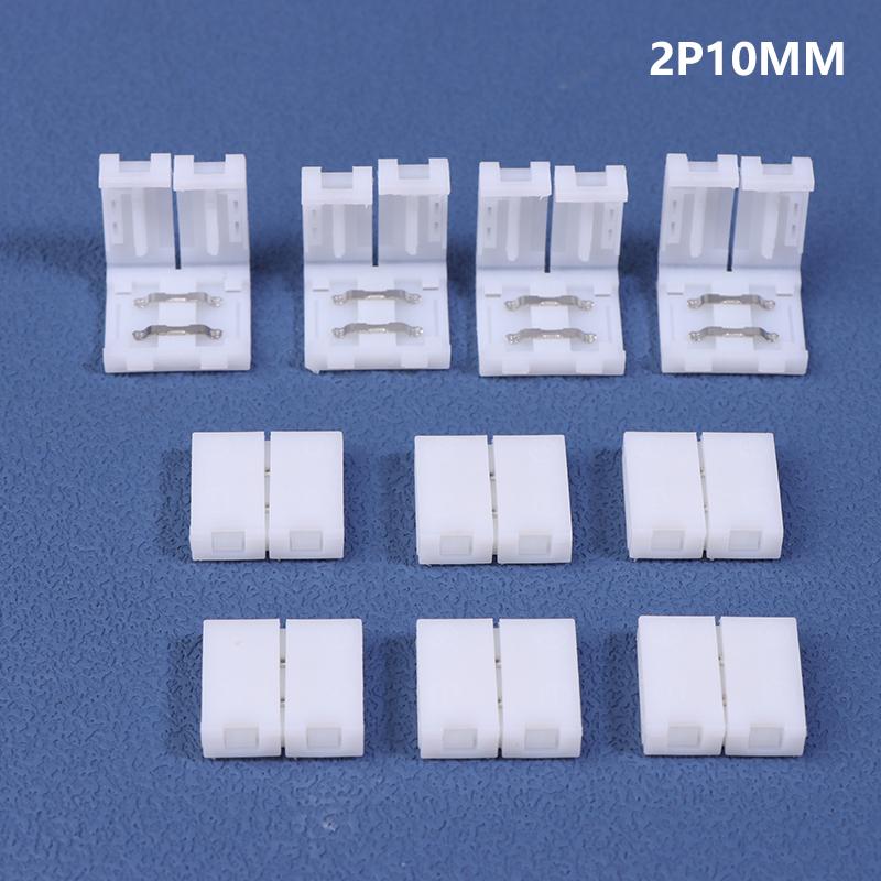 10Pcs Led Strip Connector 8Mm 10Mm 2Pin 3Pin 4Pin 3528 5050 Rgb Single Color Solderless Pcb Board Wire Free Welding Connectors