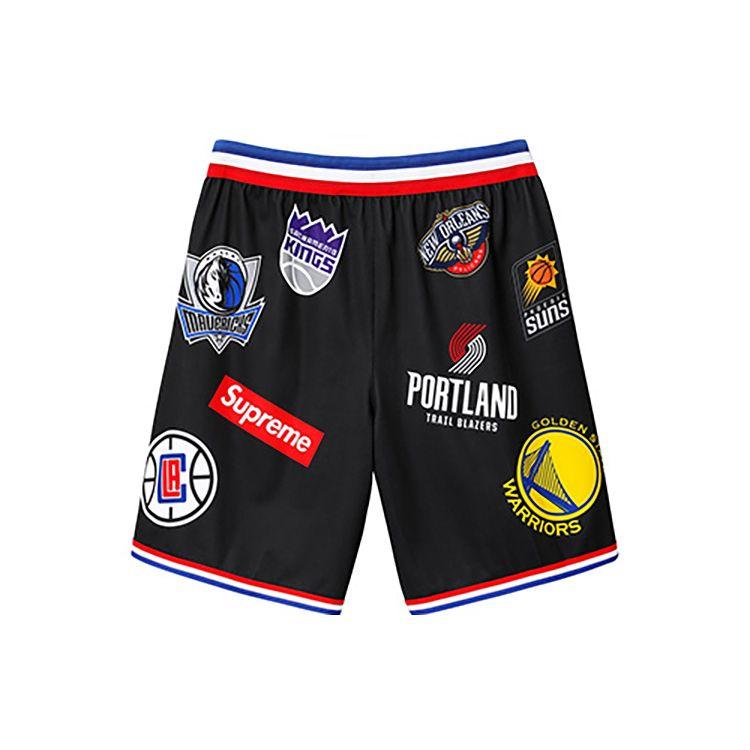 Nike X Supreme Teams Authentic Mid-Rise Quick-Dry Loose-Fit Basketball Pants Unisex Bottoms Black AQ4230-010
