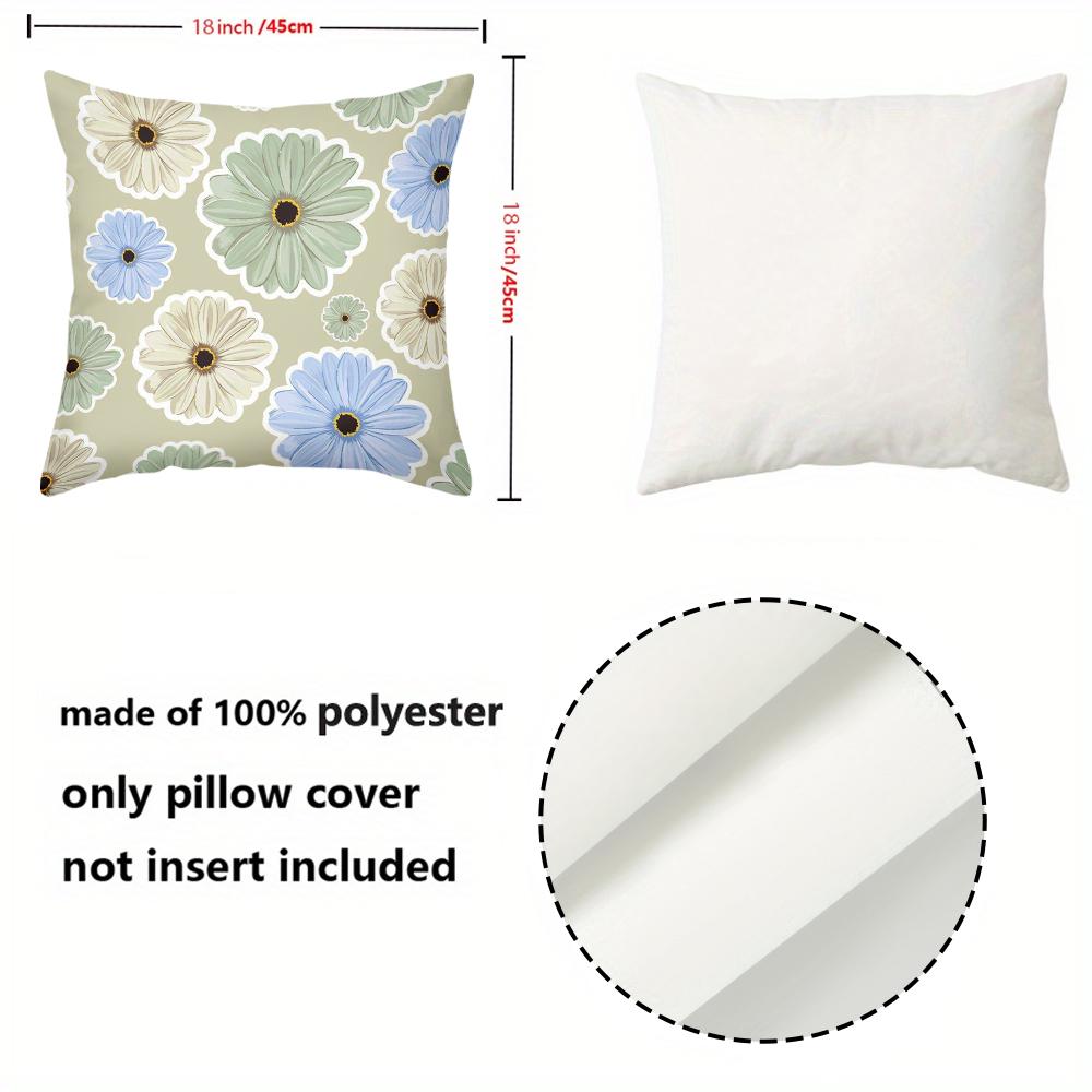 1 Pieces -2D Flat Printing Floral Patterned Throw Pillow Cushions Decorative Polyester Pillowcase, Sofa Decorative Cushion Cov