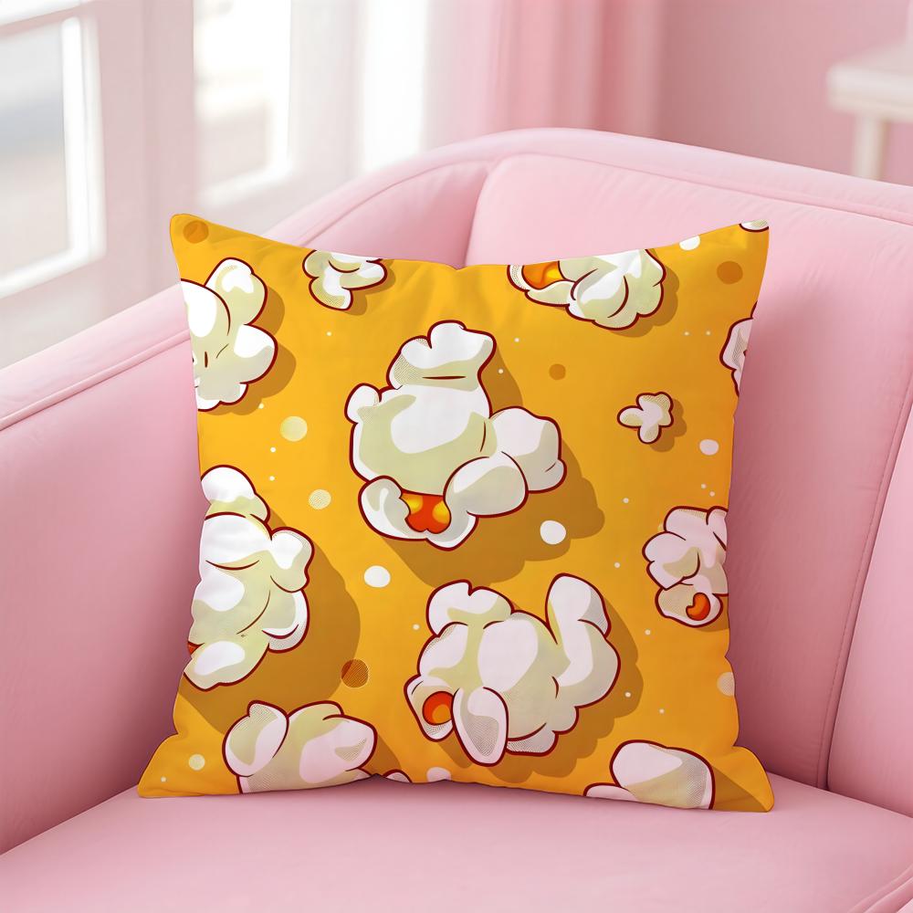 Fashion Food Art Patterns Cushion Cover Pillow Case Soft Friendly Fabric Concealed Zipper