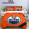 Edmonton Oilers Muster Bettwäsche Steppbett Set Heimdekoration Geschenk (1 Bettbezug + 2 Kissenbezüge (ohne Füllung))