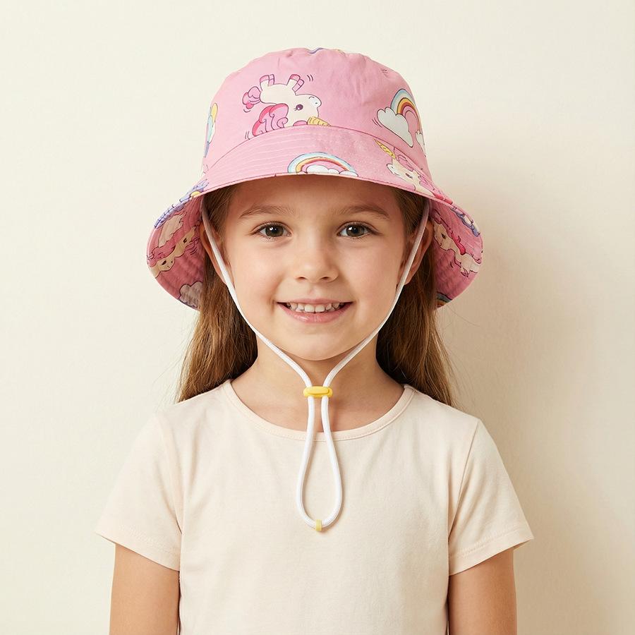 Kids' Cartoon Dinosaur Bucket Hat - Spring/Summer Mesh Sun Protection for Boys & Girls