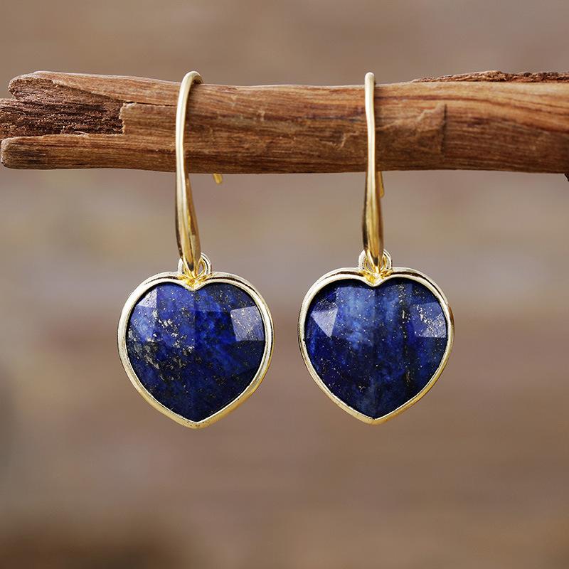 Classic Tianhe Stone Peach Heart Pendant Earrings Love Earrings Popular Jewelry