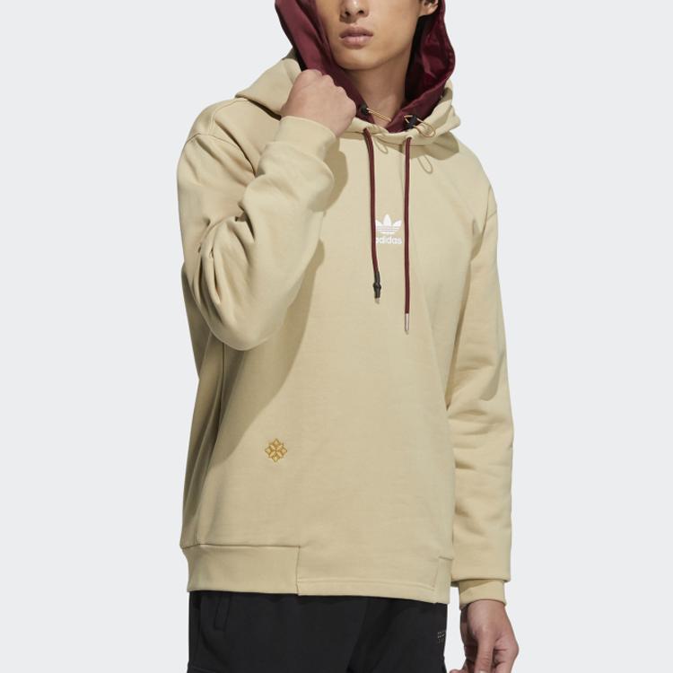 adidas Originals Trefoil CNY Hoodie Solid Color Logo Pullover Men Hoodie Prairie-Brown HC0563
