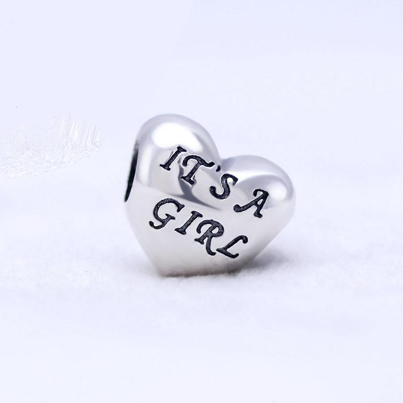 Classic Copper Cute Pink Footprints Daughter Palm Charm Bead Fit Original Bracelet Diy Jewelry Accessories Gift