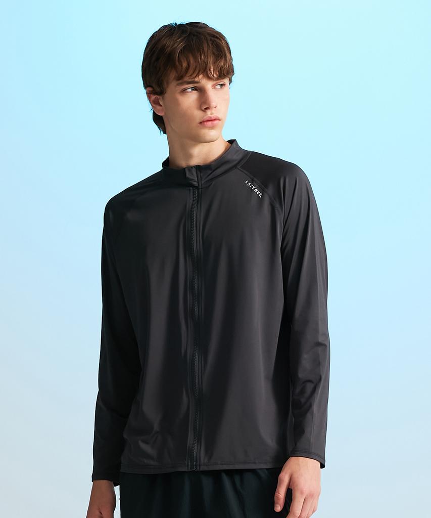 Leijibi Multi-Cooling Essential Loose Fit Zip-Up Rash Guard M Charcoal