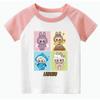 Labubu Girls' and Children's Short Sleeved Fashionable and Versatile Round Neck T-shirt, Casual and Comfortable Cute Style Top