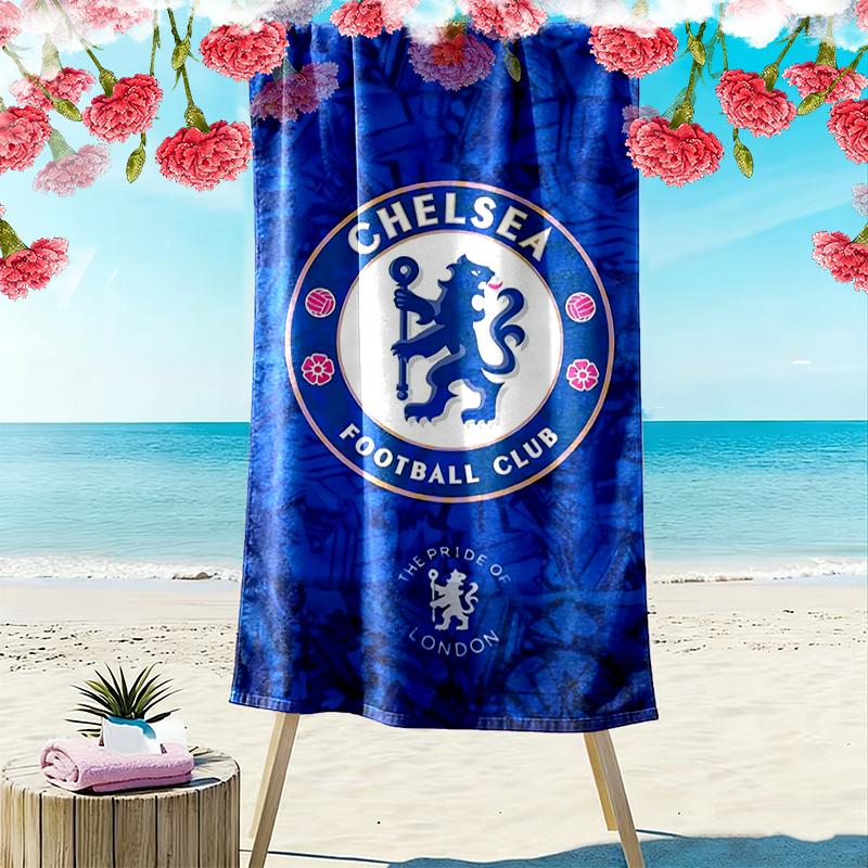 1pc Chelsea FC Beach Towel, Soft Beach Towel Suitable for Beach Swimming, Outdoor Camping and Traveling