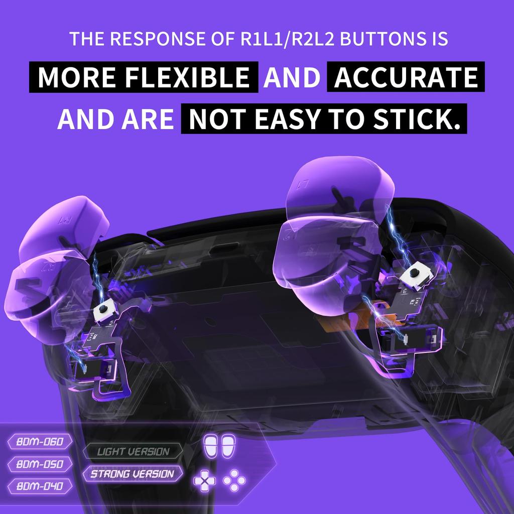 eXtremeRate Strong Version Hole Clicky Kit V2 for PS5 Controllers and Directional Custom Micro Switch L2R2 Clicky Hair Trigger Kit and Tactile L1R1