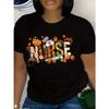 Thanksgiving Nurse-Themed Women's T-Shirt - Casual Short Sleeve Crew Neck Soft Polyester Machine Washable