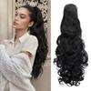 Synthetic Drawstring Ponytail Hair Extensions Long Curly Wavy Clip In Pony Tail Looking Heat Resistant Fiber Hair For Women Daiy Wear