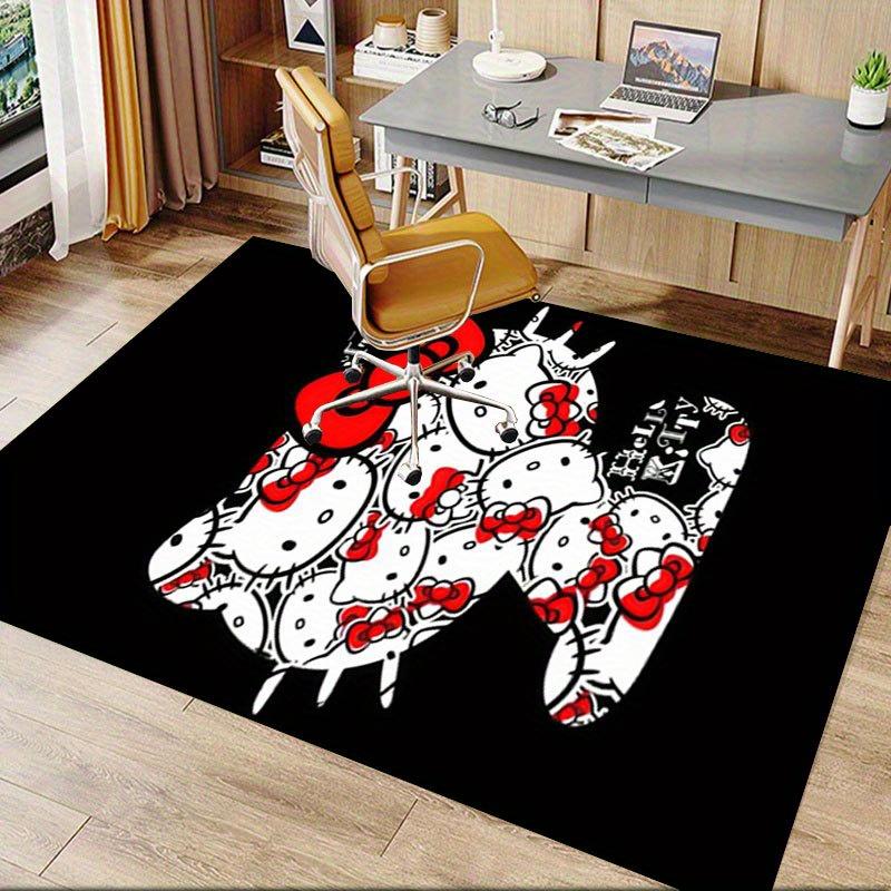1 Stück Sanrio Hello Kitty Meerjungfrau Aufdruck Büroteppich Rechteckiger Teppich Unter dem Tisch, Perfekte Raumdekoration für Wohnzimmer, Schlafzimmer, Küche, Rutschfester Boden