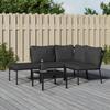 Vidaxl 5-Cz. Garden Lounge Set, Grey Cushions, Steel