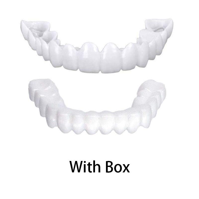 Fake On Snap Teeth Upper Lower Dental Veneers Denture Tooth Cover Set Simulation