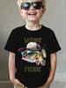 Fish Graphic T-Shirts for Children Short Sleeve Tee Fish Club Solid Casual T-Shirt Top Outdoor Fishing Clothing Children T-Shirt